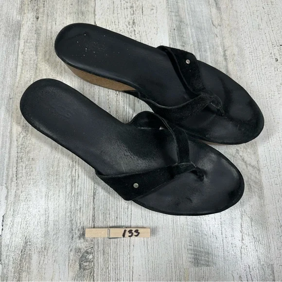 UGG Women's Azure Wedge Platform Thong Slide Sandals #133 - Picture 10 of 12